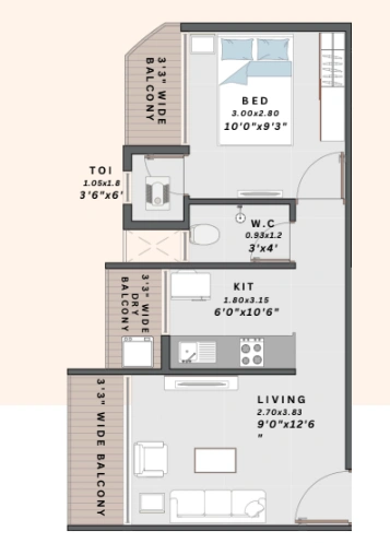 1 bhk floor plan siddhivinayak kunj