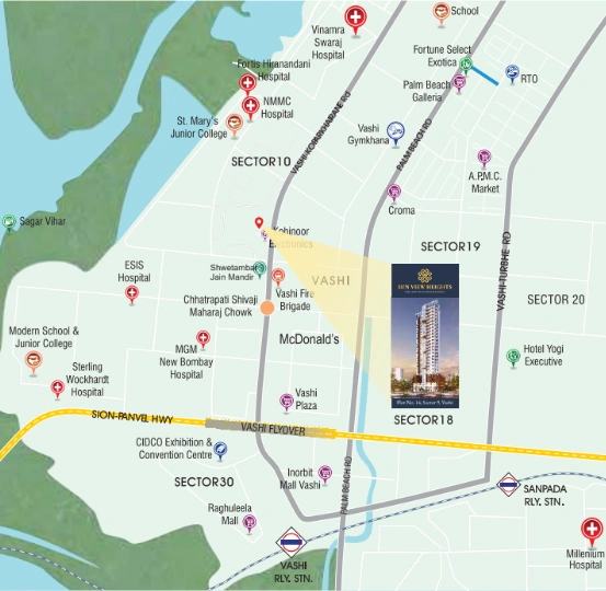 Sun View Heights Vashi  Location