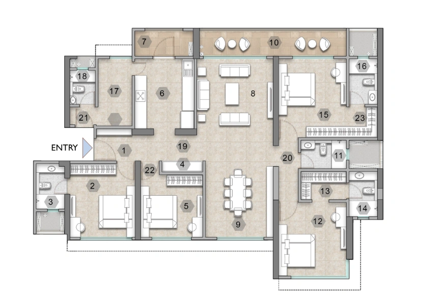 4 bhk floor plan the address by gs celestia
