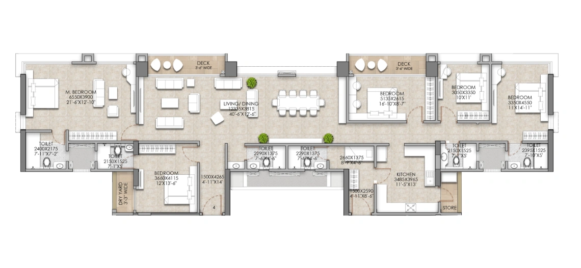 5 bhk floor plan the address by gs bliss jodi
