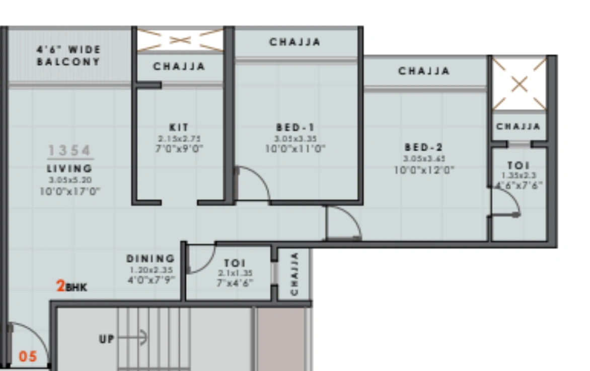 2 bhk floor plan the domus 360