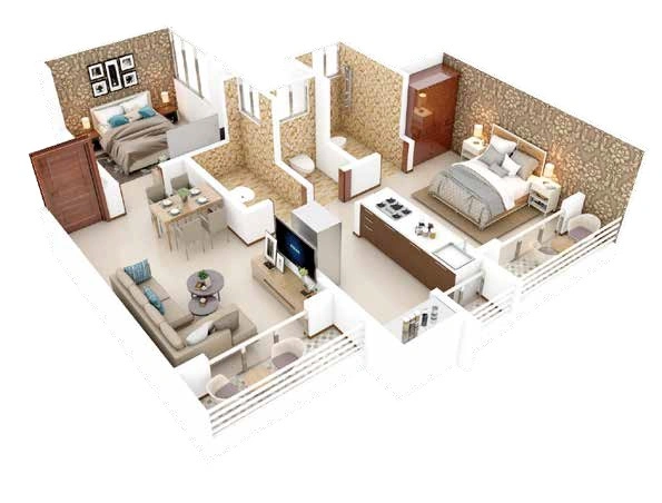 2 bhk floor plan the heaven palace
