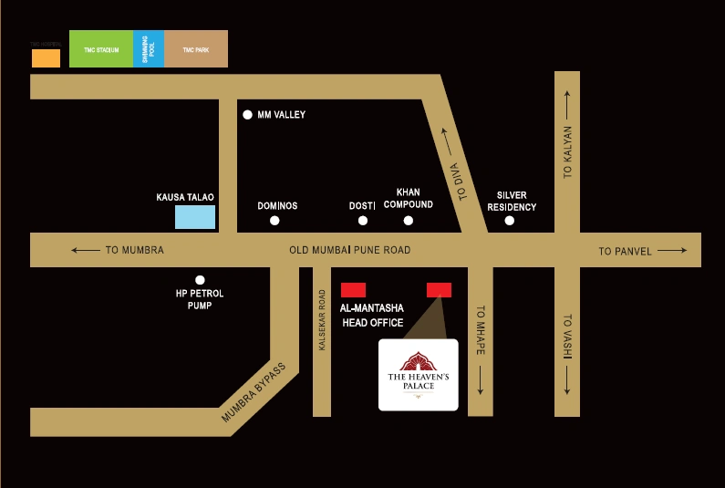 The Heaven Palace Mumbra  Location