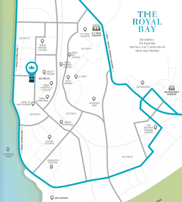 The Royal Bay Nerul Location