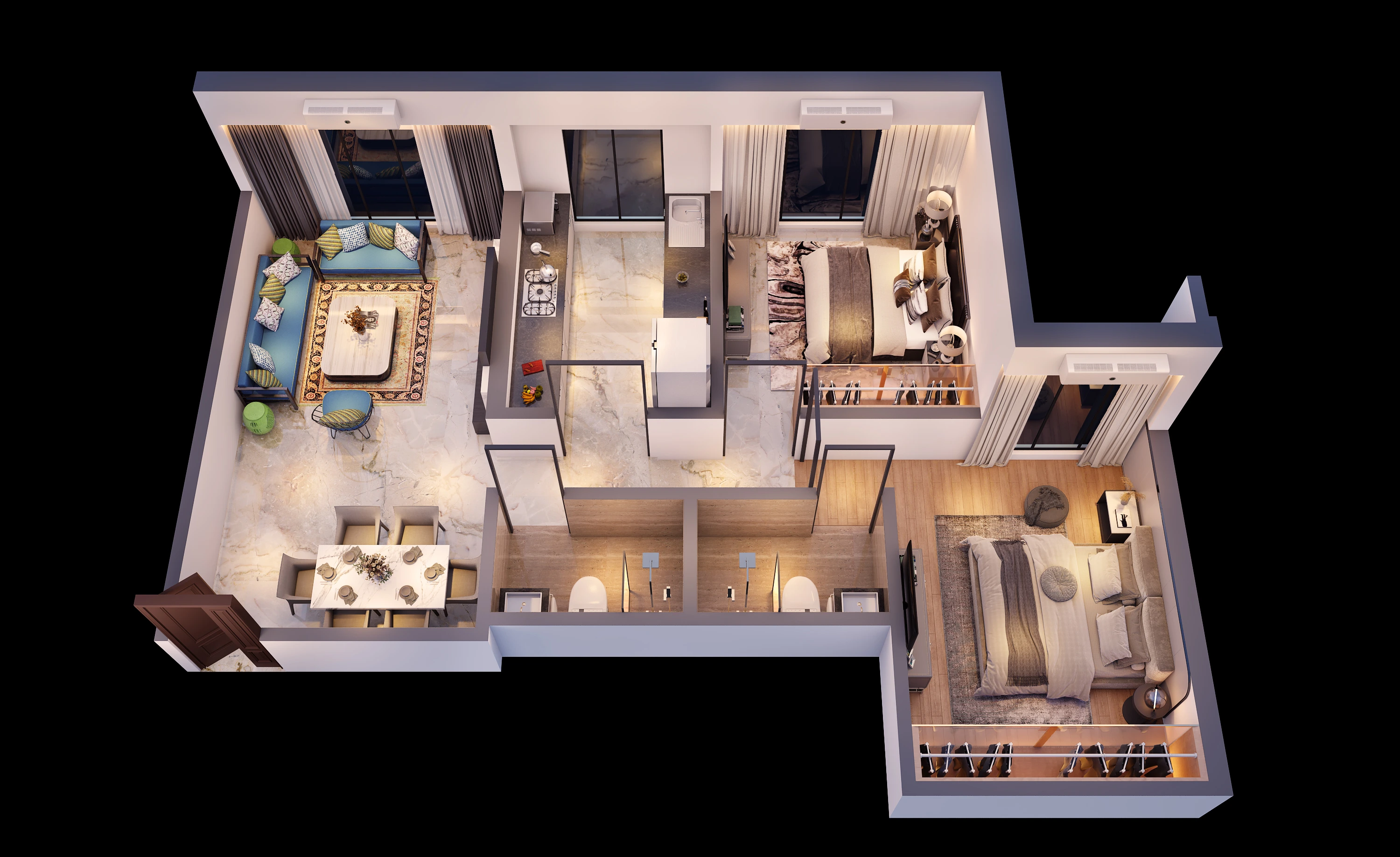 2 bhk floor plan Tricity Aspire
