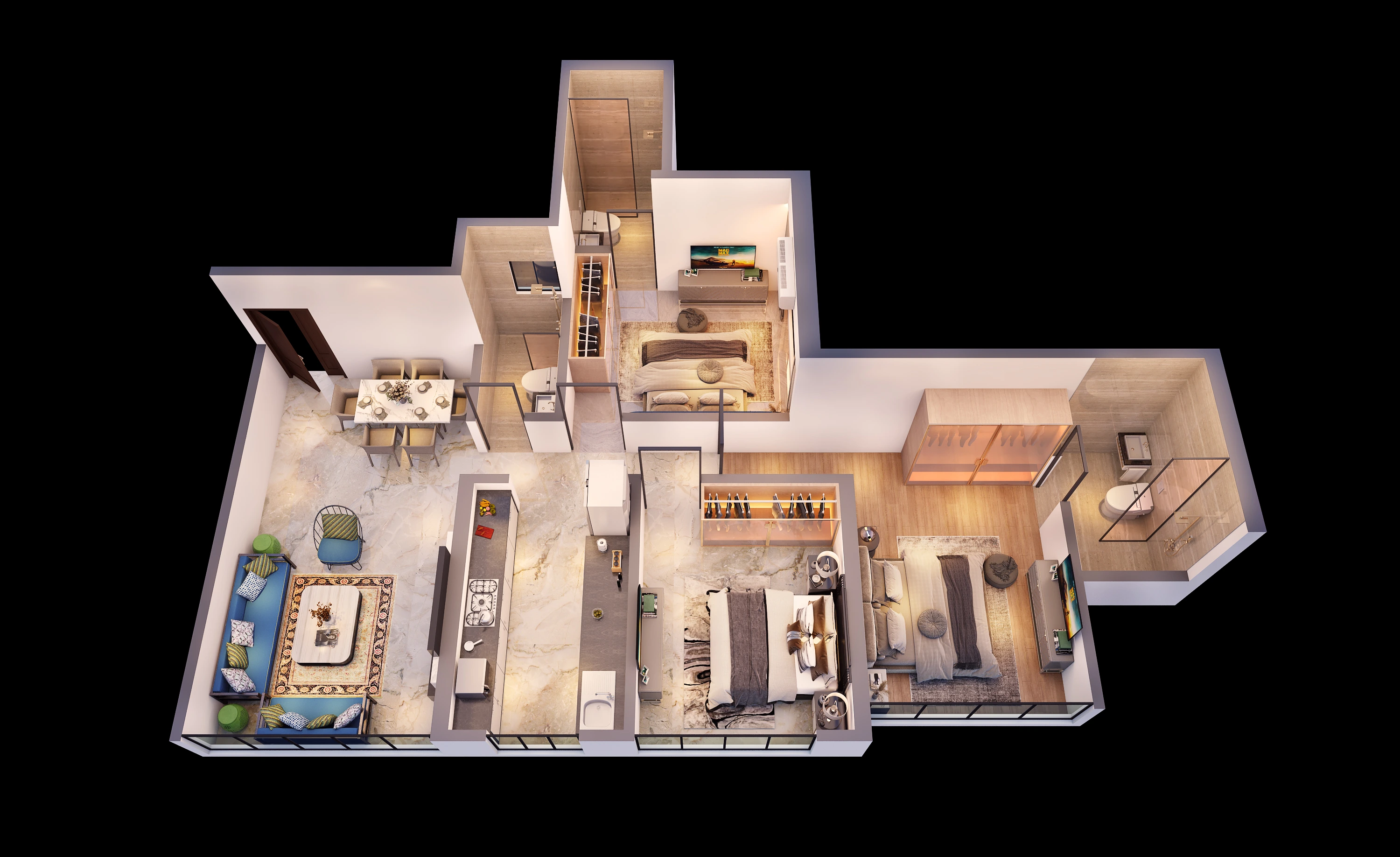3 bhk floor plan Tricity Aspire