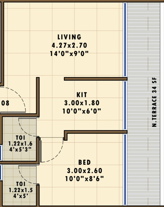 1 bhk floor plan shreeji neelkanth